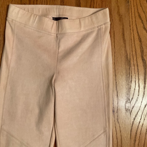 Hale Bob Ultra Suede Pale Pink Pants, Stretch Pull On High Waist, Body-Con, Sz M - Picture 2 of 12
